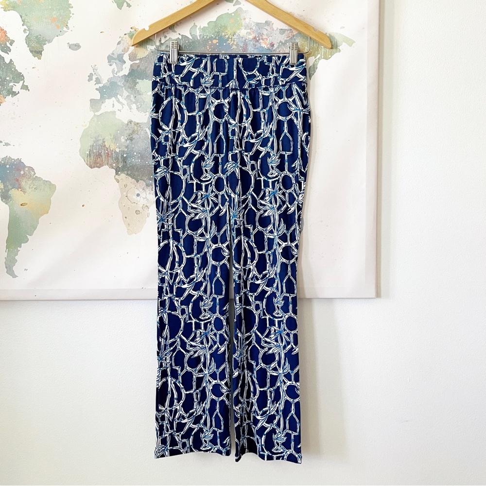 Lilly Pulitzer Pants Loralee High Tide Lucky Bamboo Blue Cropped NWT Size XS